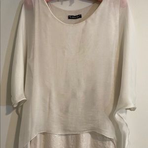 Made in Italy Off-white Chiffon/sequence blouse